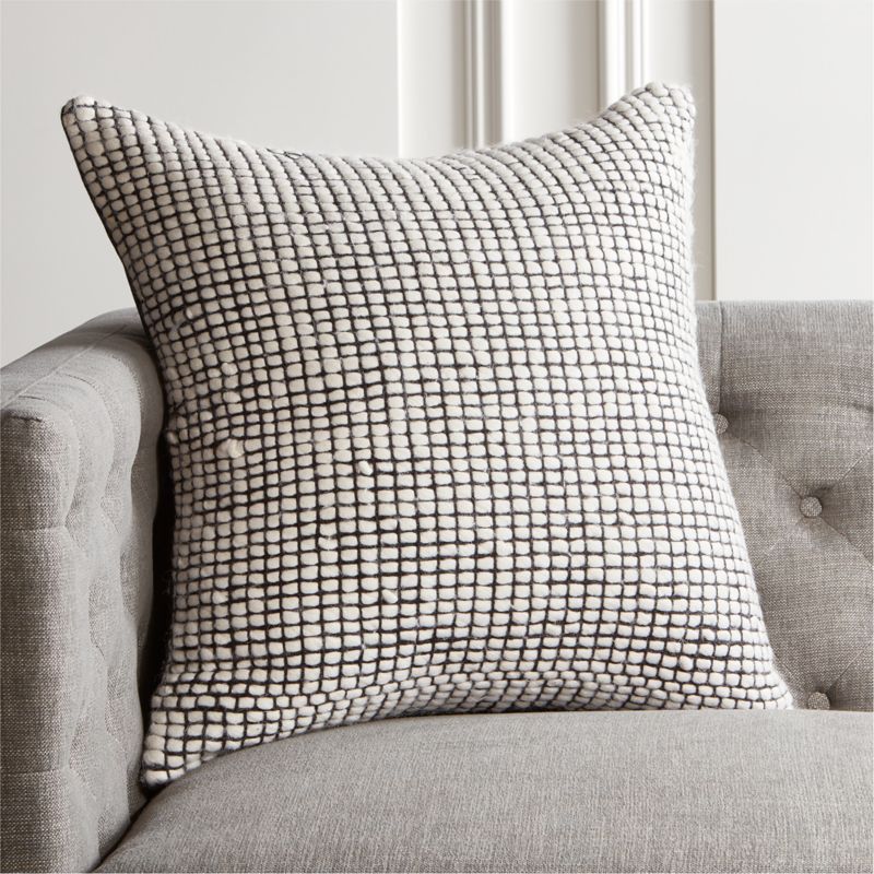 cb2 black and white pillow