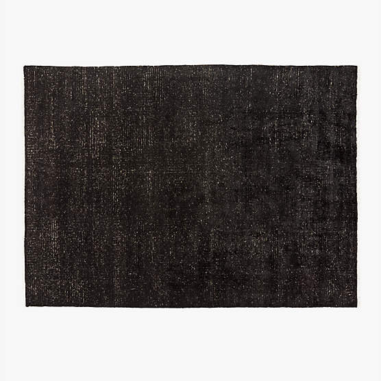 Keen Hand-Knotted Black Viscose Area Rug 10'x14'