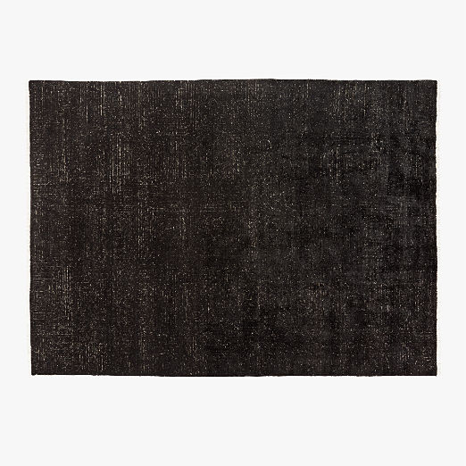 Keen Hand-Knotted Black Viscose Area Rug 10'x14'