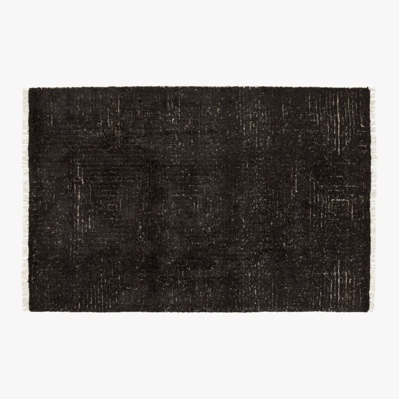 Keen Hand-Knotted Black Viscose Area Rug 5'x8' - image 0 of 12