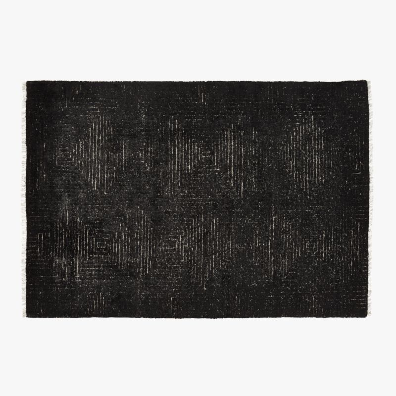 Keen Hand-Knotted Black Viscose Area Rug 6'x9' - image 0 of 12