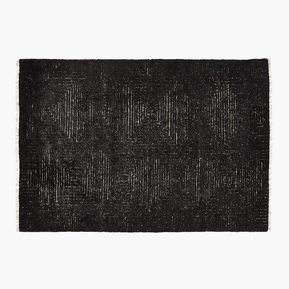 Keen Hand-Knotted Viscose Black Area Rug 6'x9' + Reviews