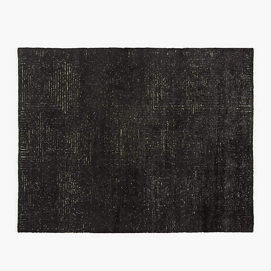 Keen Hand-Knotted Viscose Black Area Rug 8'x10'