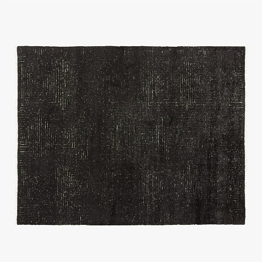 Keen Hand-Knotted Viscose Black Area Rug 8'x10'