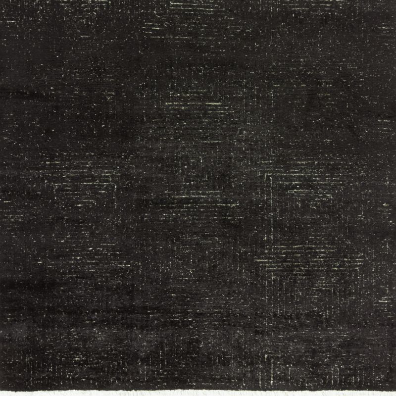 Keen Hand-Knotted Black Viscose Rug Swatch 12"x12" - image 0 of 8