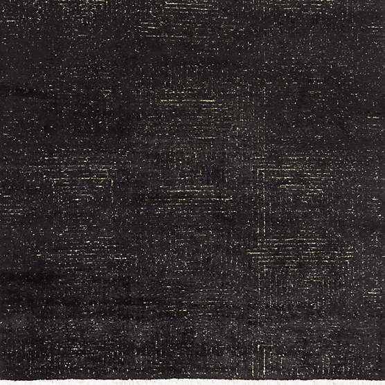 Keen Hand-Knotted Black Viscose Rug Swatch 12"x12"