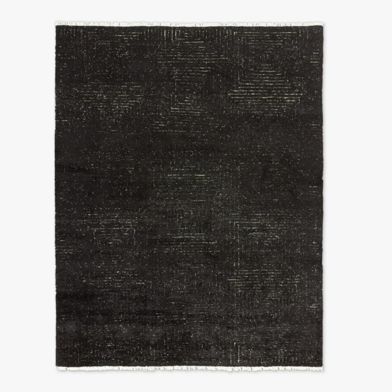 Keen Hand-Knotted Black Viscose Area Rug 10'x14' - image 0 of 13