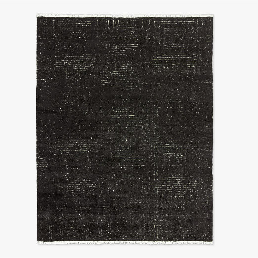 Keen Hand-Knotted Viscose Black Area Rug