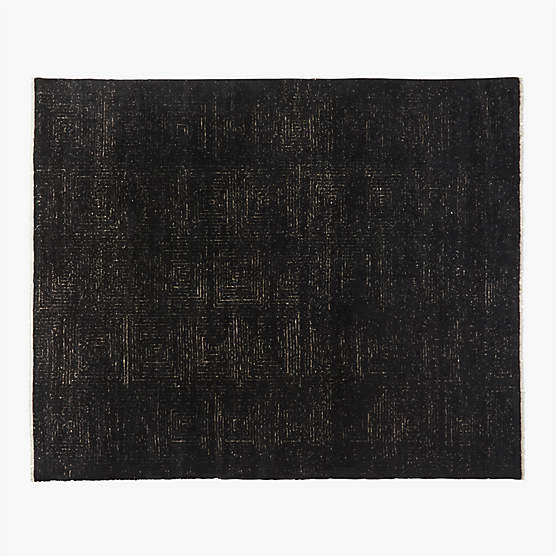 Keen Hand-Knotted Black Viscose Area Rug 12'x15'