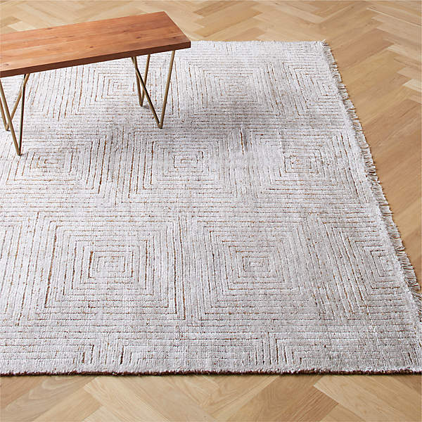 Keen Hand-knotted Viscose Silver Area Rug 10'x14' + Reviews | CB2