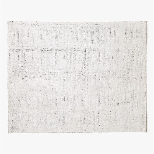 Keen Hand-Knotted White Viscose Area Rug 10'x14'