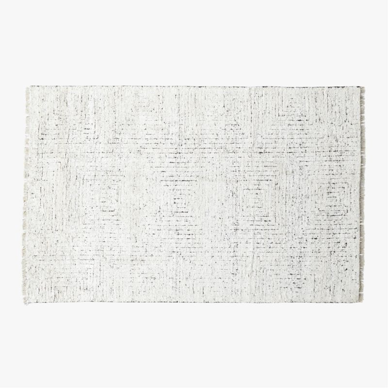 Keen Hand-Knotted White Viscose Area Rug 5'x8' - image 0 of 7