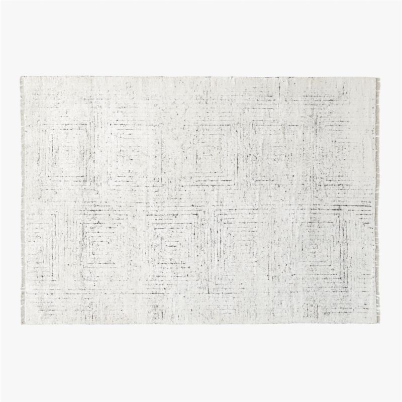 Keen Hand-Knotted White Viscose Area Rug 6'x9' - image 0 of 7