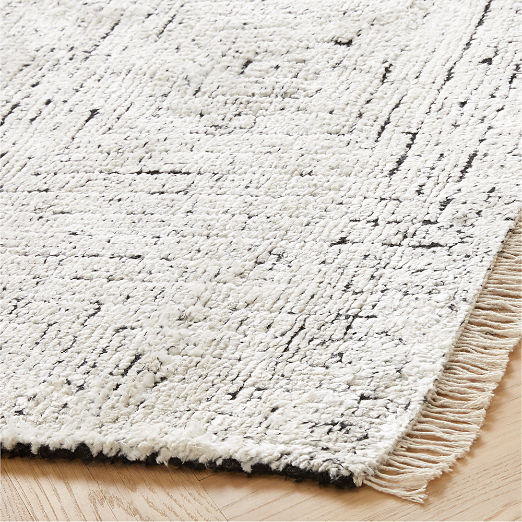 Keen Hand-Knotted White Viscose Area Rug 9'x12'