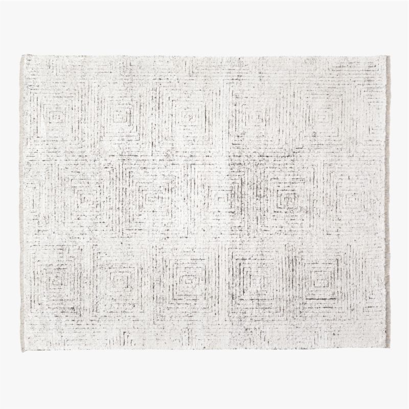 Keen Hand-Knotted White Viscose Area Rug 8'x10' - image 0 of 7