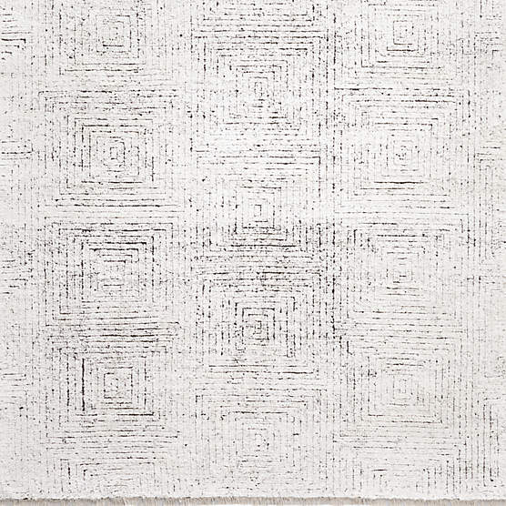 Keen Hand-Knotted White Viscose Rug Swatch 12"x12"