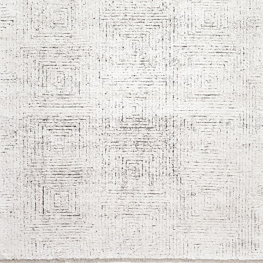 Keen Hand-Knotted White Viscose Rug Swatch 12"x12"