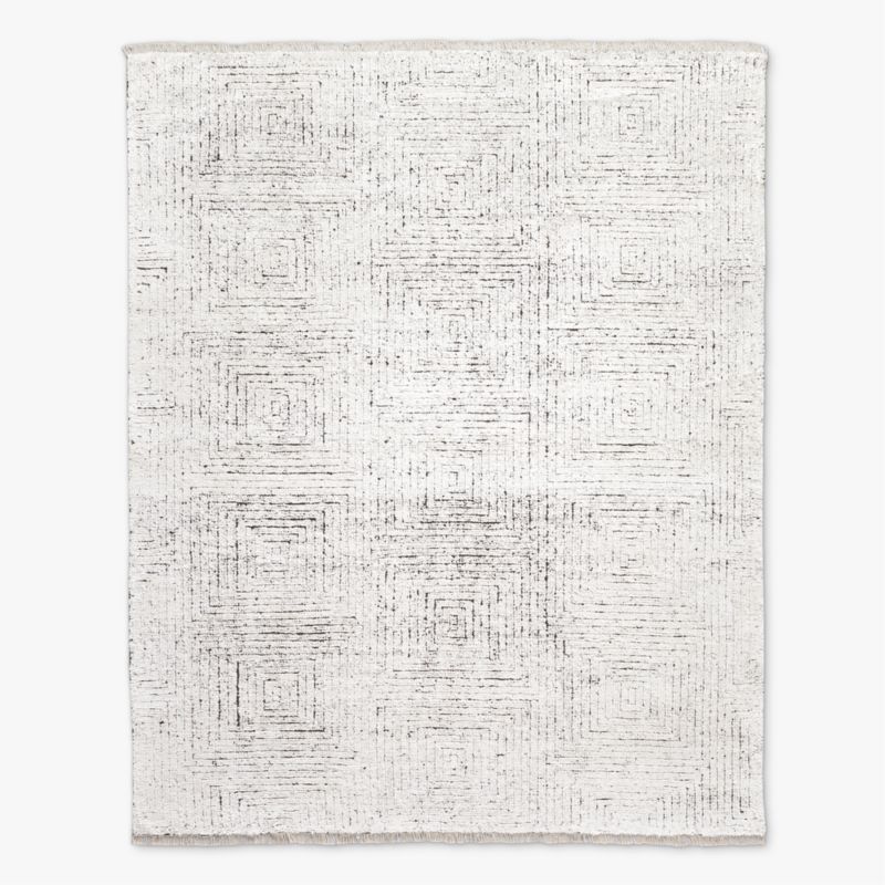 Keen Hand-Knotted White Viscose Area Rug 8'x10' - image 0 of 11