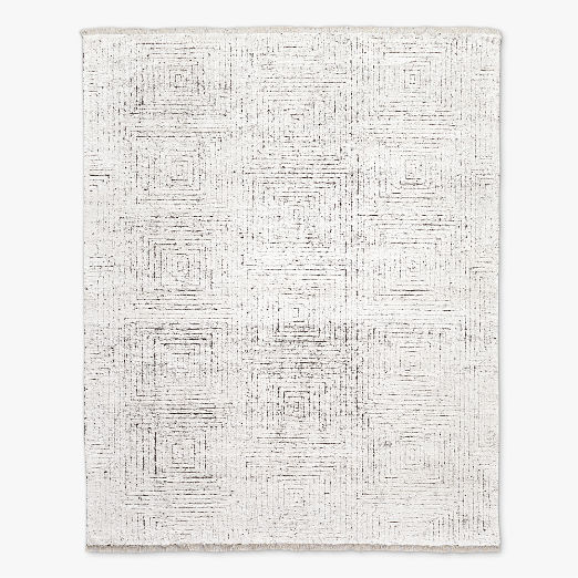 Keen Hand-Knotted White Viscose Area Rug