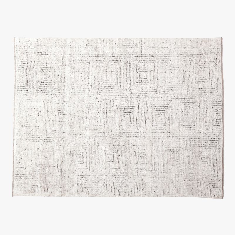 Keen Hand-Knotted White Viscose Area Rug 9'x12' + Reviews | CB2