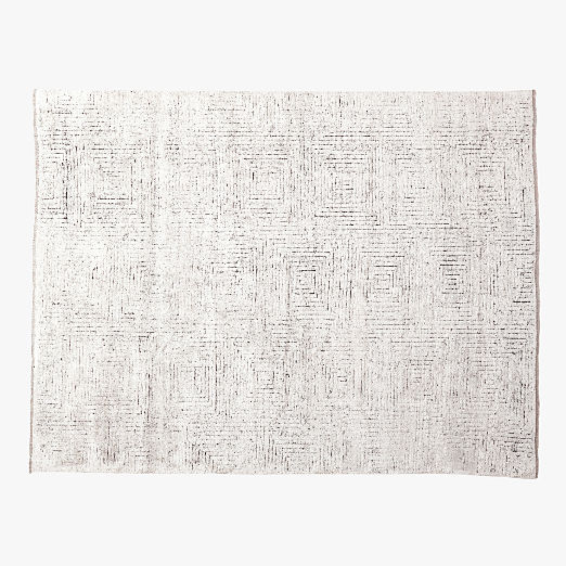 Keen Hand-Knotted White Viscose Area Rug 9'x12'