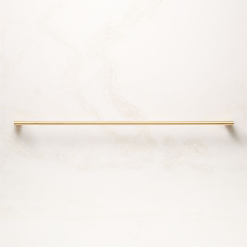 Curveaux Curved Brushed Brass Cabinet Handle with Backplate 12