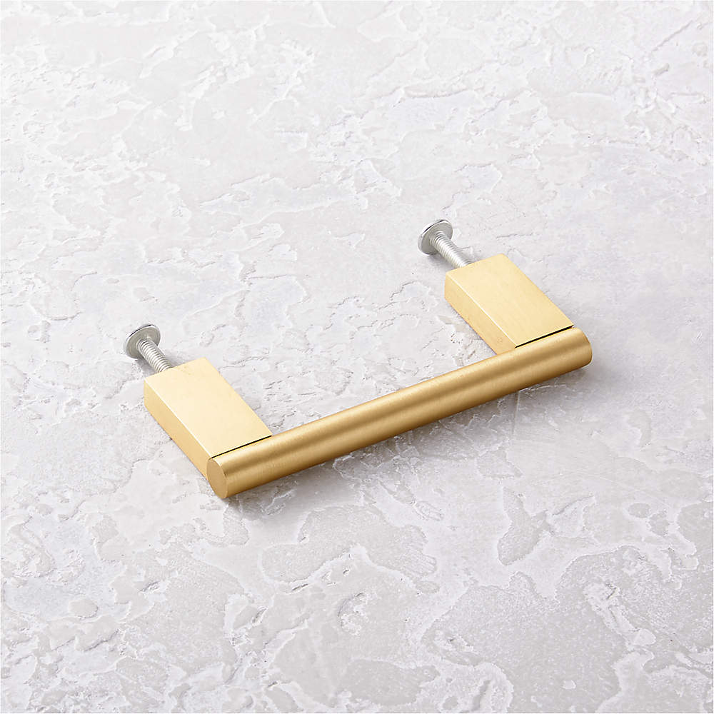 Lavau Brushed Brass Cabinet Handle with Backplate 3