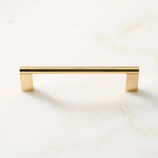 Kela Unlacquered Brass Cabinet Handle 5"