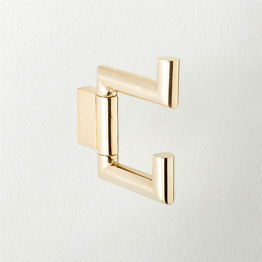 Blaine Modern Unlacquered Brass Wall Hook + Reviews