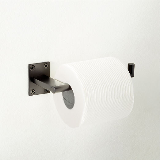 Kela Black Wall-Mounted Toilet Paper Holder