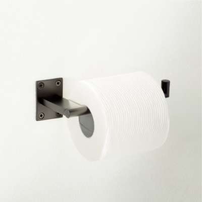 Toilet Paper Holder Stand Black With Shelf Bathroom Wall Mount