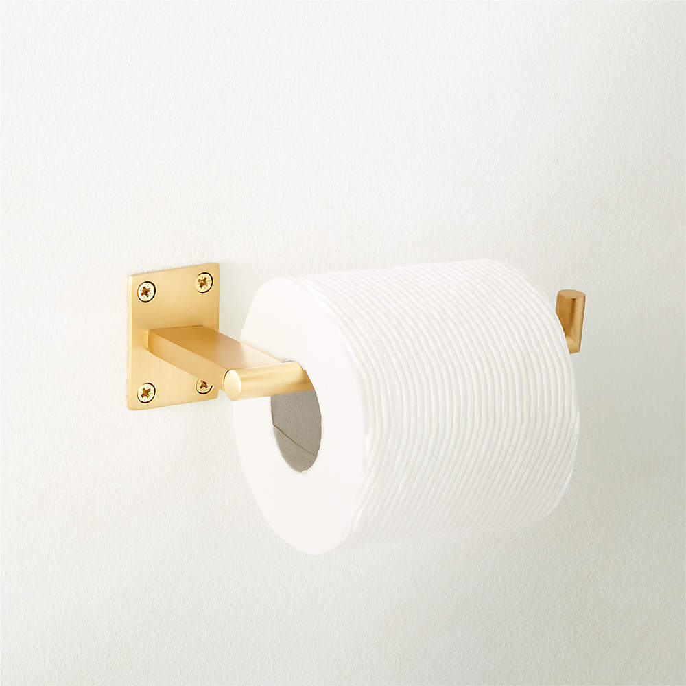 Hex Brass Standing Toilet Paper Holder + Reviews