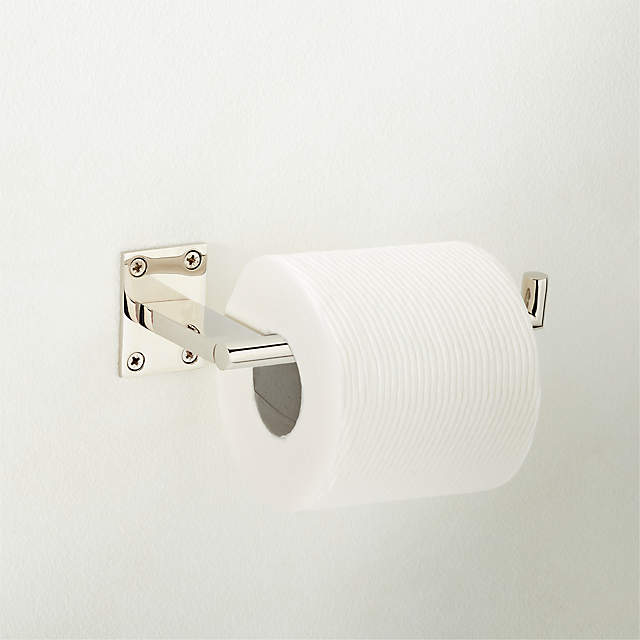 Nicolo Knurled Polished Nickel Wall Mount Toilet Paper Holder +