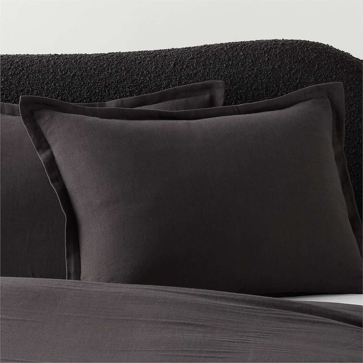 Kellen Organic CottonBlend Charcoal Grey Standard Pillow Shams Set of