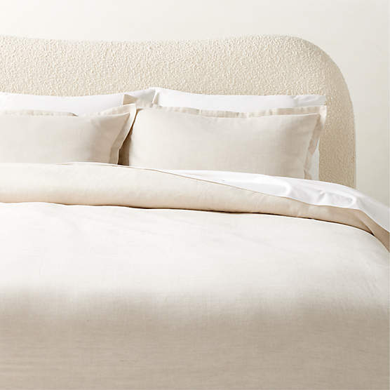 Kellen Organic Cotton-Blend Natural Full/Queen Duvet Cover