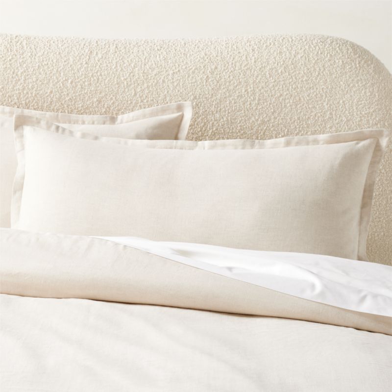 View Kellen Organic Cotton-Blend Beige King Pillow Shams Set of 2 details