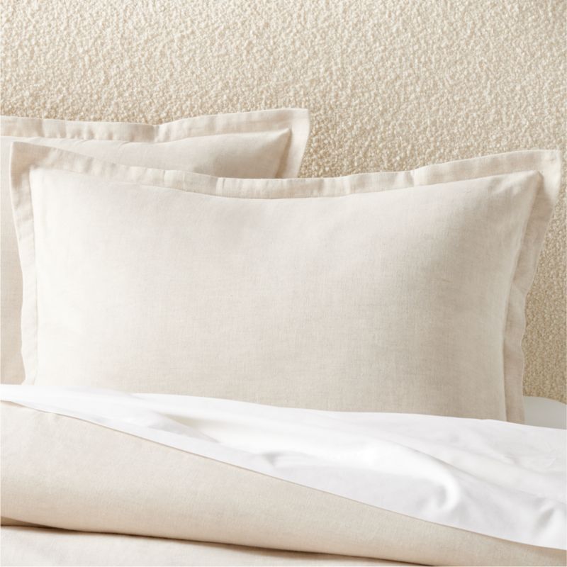 Viewing product image Kellen Organic Cotton-Blend Beige Standard Pillow Shams Set of 2 - image 1 of 4