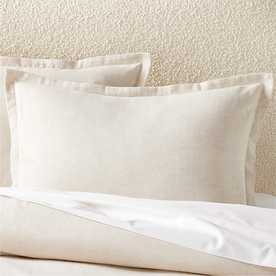 Kellen Organic Cotton-Blend Beige Standard Pillow Shams Set of 2