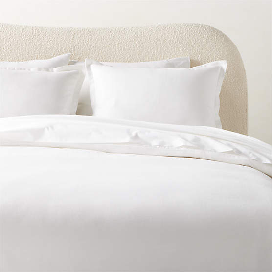 Organic Cotton Percale 400 Thread Count White King Duvet Cover