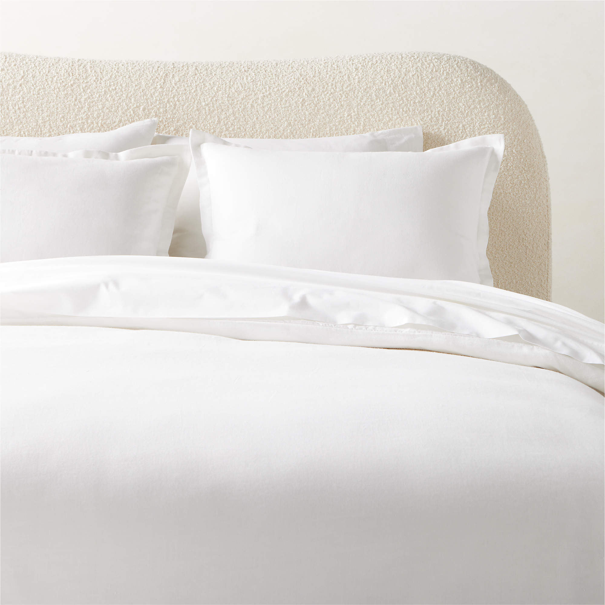 Kellen Modern Organic CottonBlend White Full/Queen Duvet Cover CB2