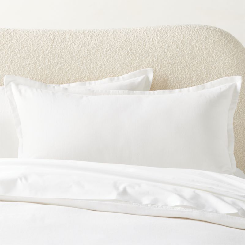 Kellen Organic Cotton-Blend White King Pillow Shams Set of 2 - image 0 of 5