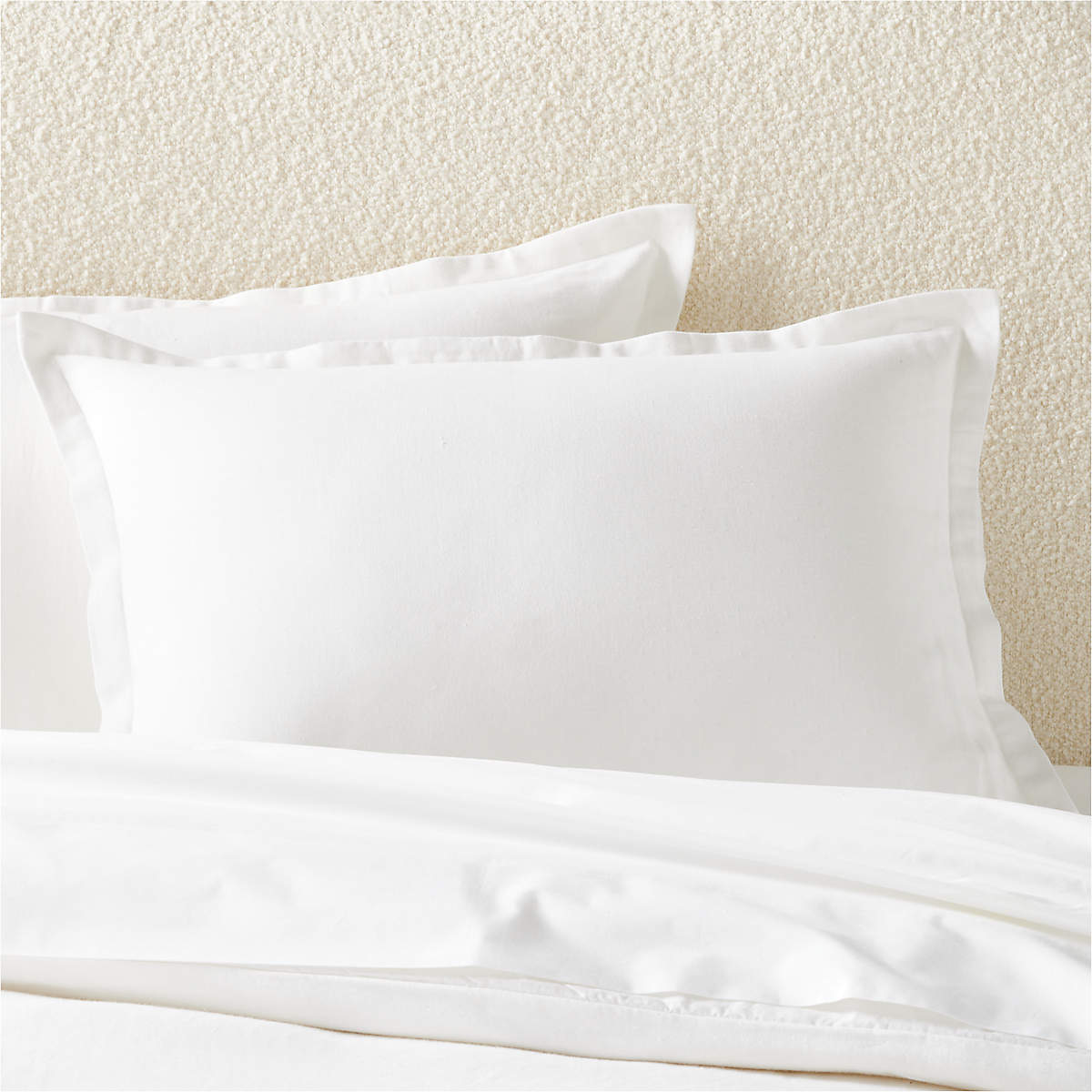 Kellen Modern Organic CottonBlend White Standard Pillow Shams Set of 2