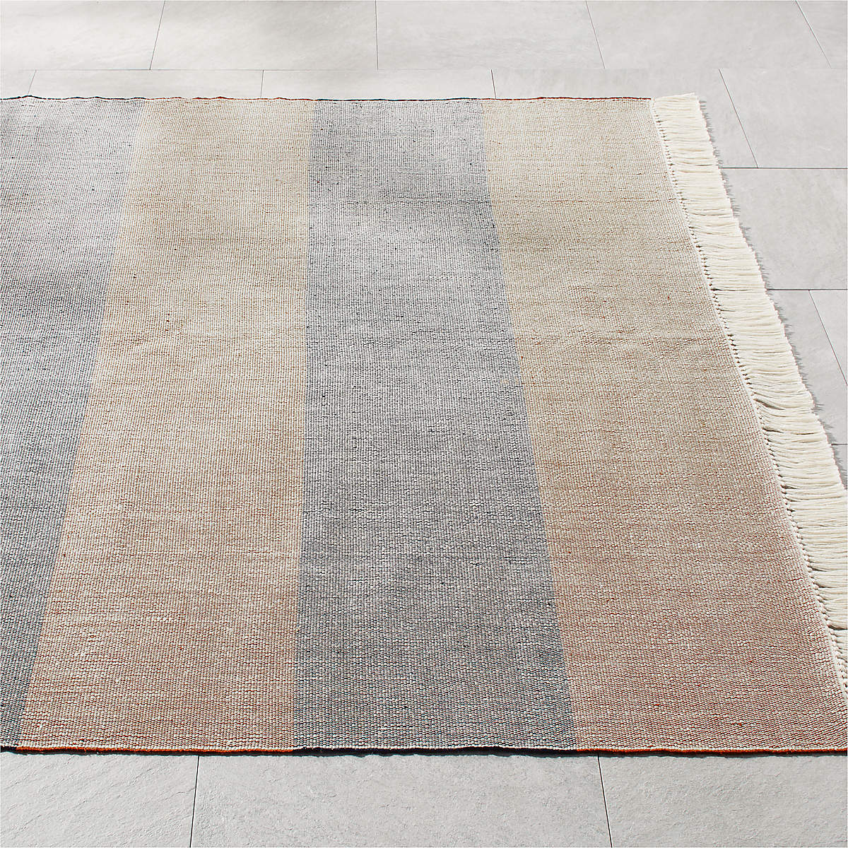 Kelso Brown and Blue Stripe Indoor/Outdoor Area Rug CB2 Canada
