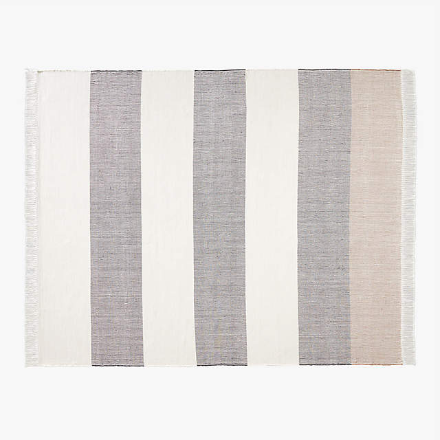 Eisley Striped Modern Coastal Rugs Pet Friendly Large Indoor Outdoor Area  Rug