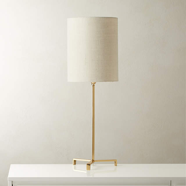 Kendo Polished Brass Table Lamp With, Jute Table Lamp Shade