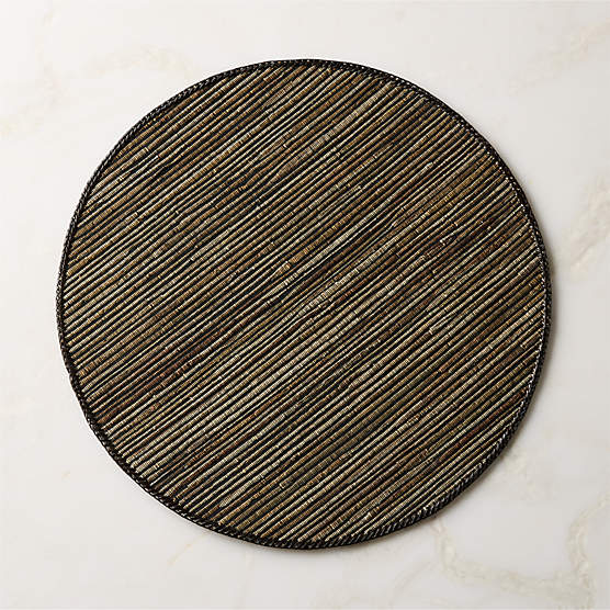 Kenith Black Round Woven Placemat