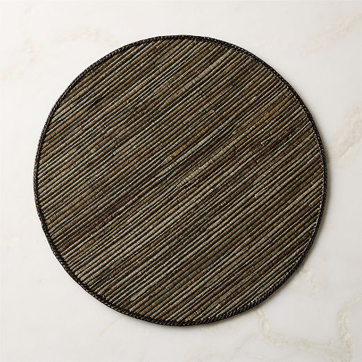 Kenith Black Round Woven Placemat