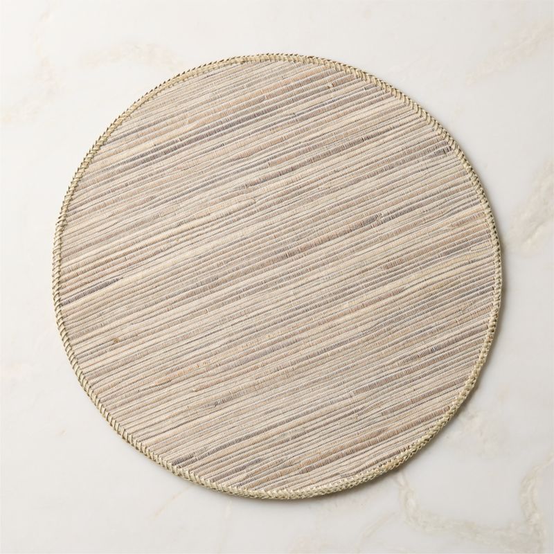 View Kenith Light Brown Round Woven Placemat details