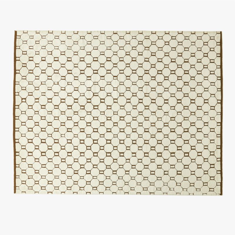 Kenji HandKnotted Dijon and Ivory Geometric Area Rug 8'x10' CB2