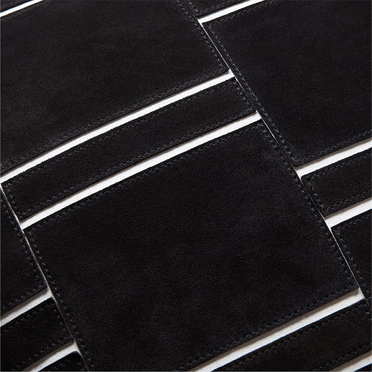 Keene Black Suede Throw Pillow with Down-Alternative Insert 20''x20"